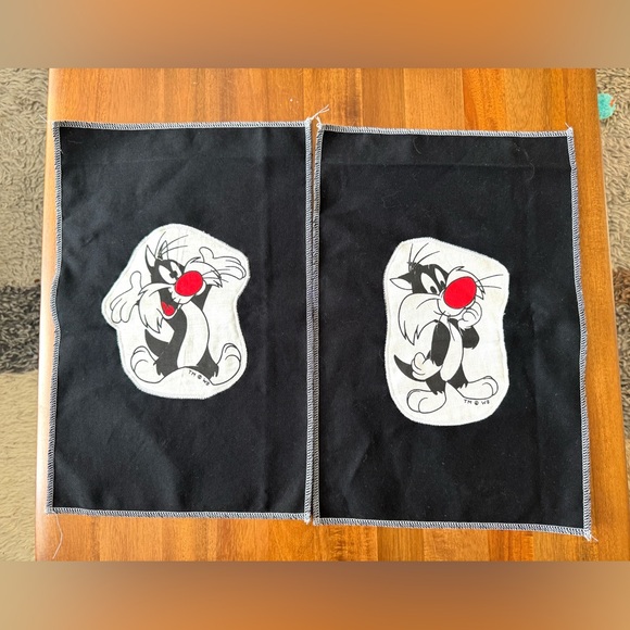 Artisan Other - Black Sylvester the Cat Fabric Panels